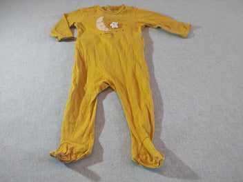 Pyjama jersey jaune moutarde lune et étoile 