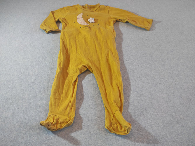 Pyjama jersey jaune moutarde lune et étoile "choose your dreams", moins cher chez Petit Kiwi