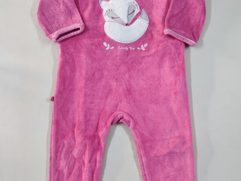 Pyjama velours rose renard blanc 
