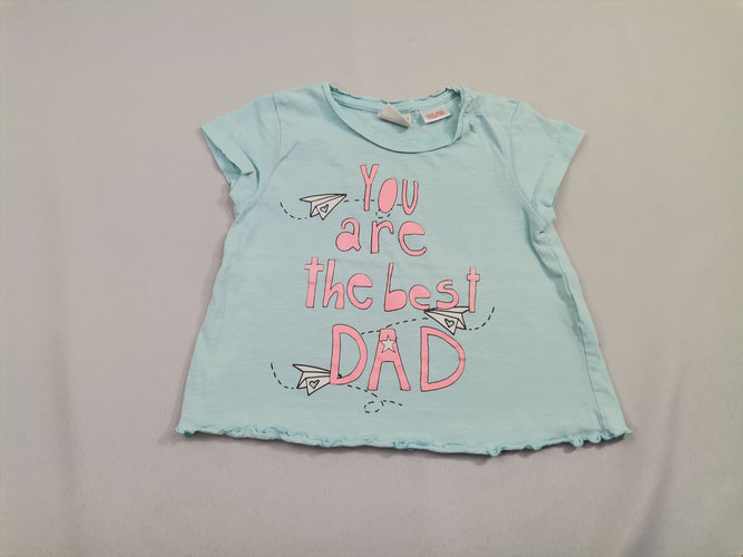 T-shirt m.c bleu "You are the best dad", moins cher chez Petit Kiwi
