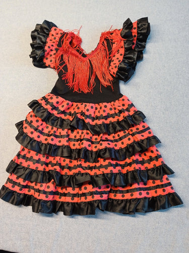 Robe Flamenco rouge et noir 2a, moins cher chez Petit Kiwi
