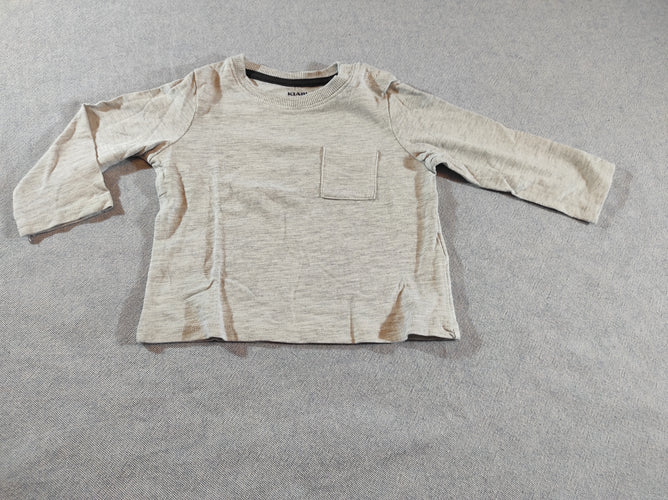 T-shirt m.l gris clair flammé , petite poche, moins cher chez Petit Kiwi