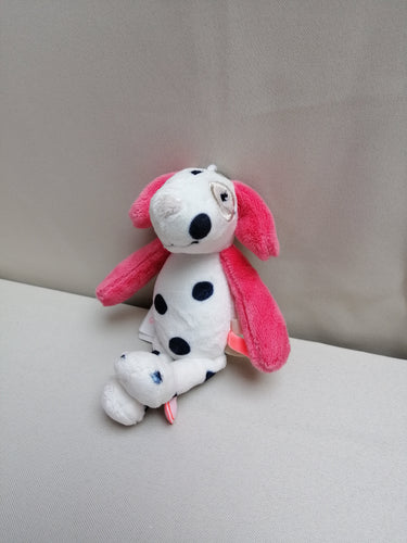 Peluche porte clé chien tâches/rose, moins cher chez Petit Kiwi