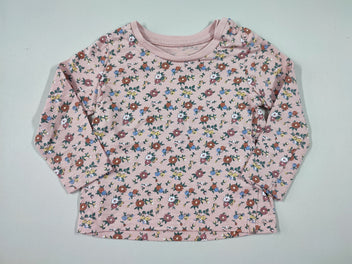 T-shirt m.l rose motif fleuri