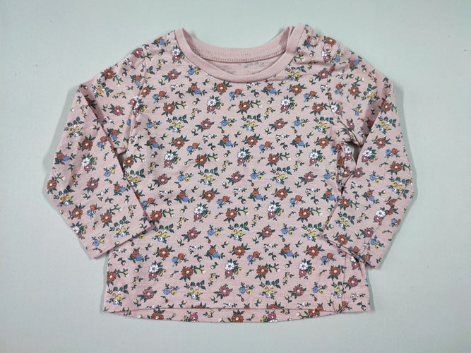 T-shirt m.l rose motif fleuri, moins cher chez Petit Kiwi