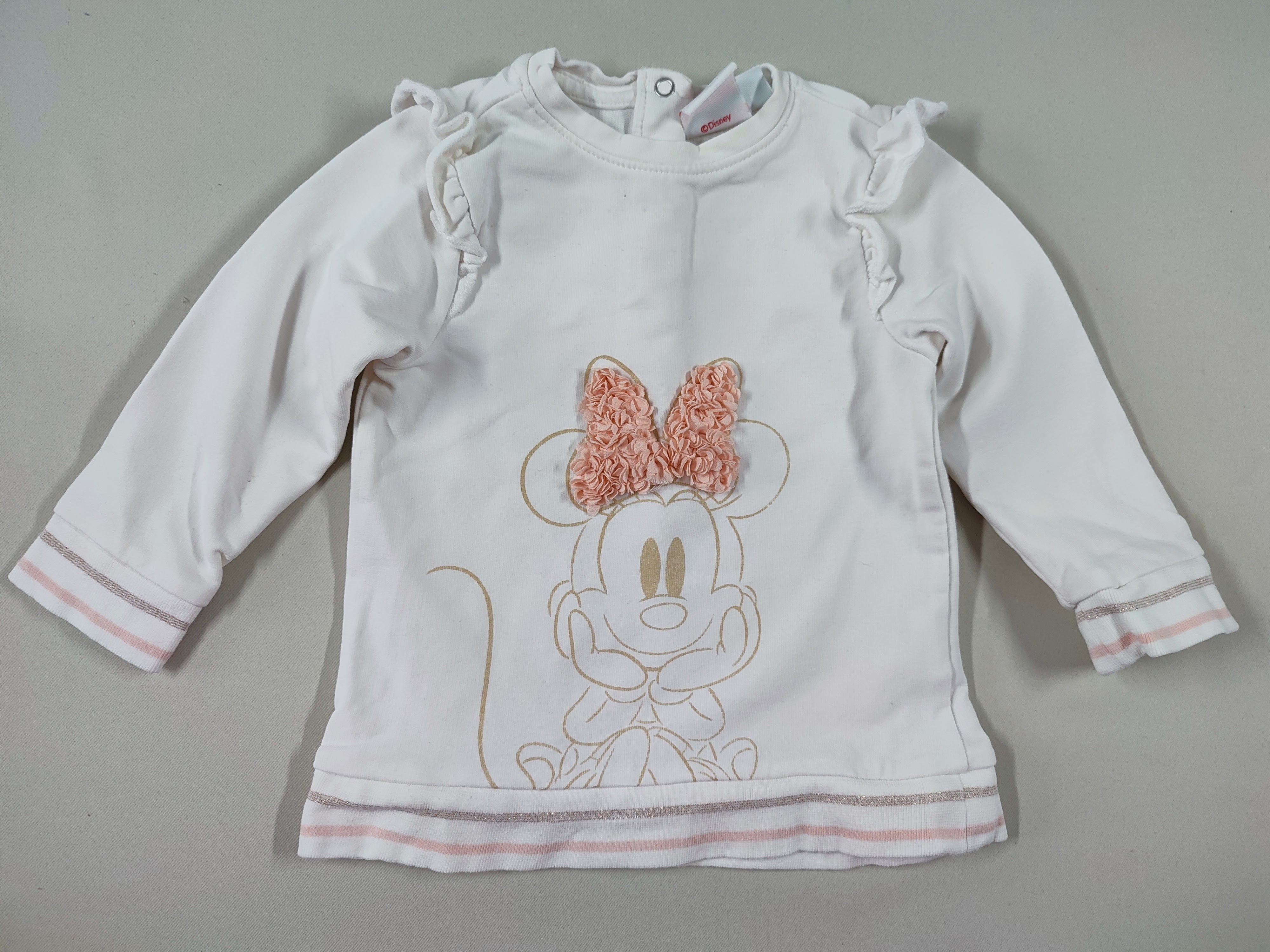 Sweat blanc Minnie noeud en tulle