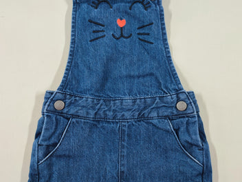Robe salopette jeans tête de chat