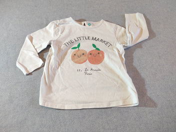 T-shirt m.l blanc abricots 