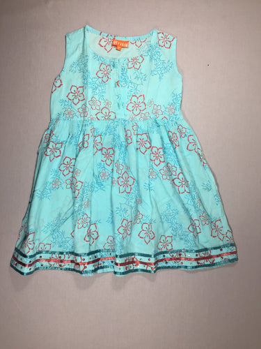 Robe s.m en coton léger - turquoise - motifs bordeaux et truquoises ( Efratis), moins cher chez Petit Kiwi