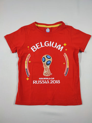 T-shirt m.c rouge "Belgium fifa world cup Russia 2018", moins cher chez Petit Kiwi