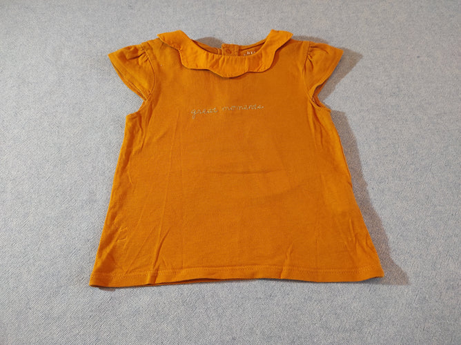 T-shirt m.c orange avec col " great moments", moins cher chez Petit Kiwi