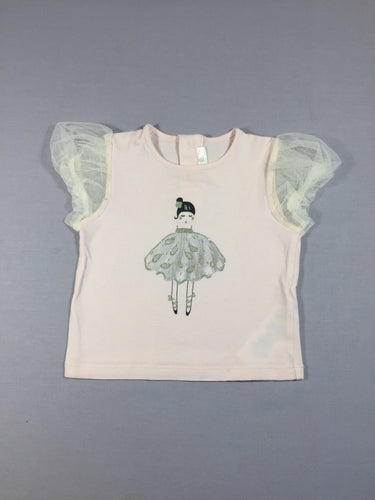 Billieblush - T-shirt m.c en tulle - rose clair  danseuse, moins cher chez Petit Kiwi