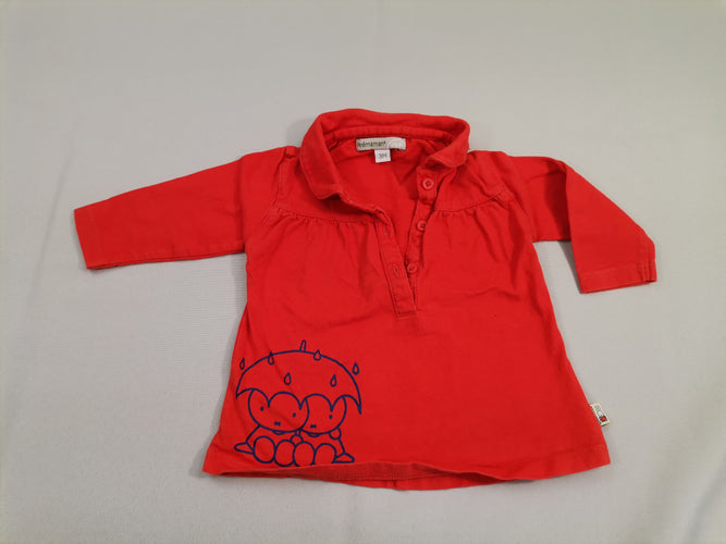 T-shirt m.l orange avec bouton et col, moins cher chez Petit Kiwi