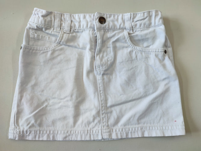 Jupe en jeans blanche, moins cher chez Petit Kiwi