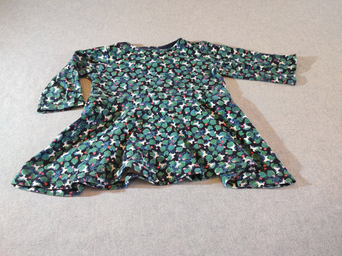 Robe m.l bleu marine motifs licornes, moins cher chez Petit Kiwi