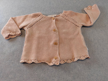 Gilet rose tricot