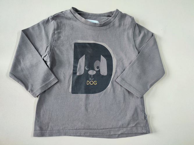 T-shirt m.l gris "D for dog", moins cher chez Petit Kiwi