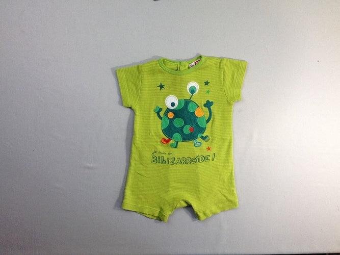 Combishort jersey vert monstre, moins cher chez Petit Kiwi