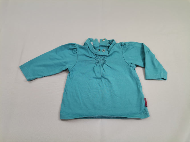 T-shirt m.l bleu col roulé - bouton dos, moins cher chez Petit Kiwi
