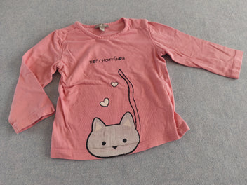 T-shirt m.l rose chat 
