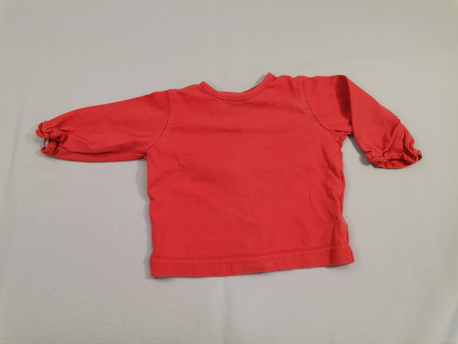 T-shirt m.l orange col rond - bouton dos, moins cher chez Petit Kiwi