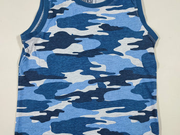 Débardeur motif camouflage bleu