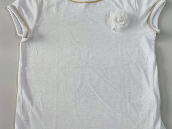 T-shirt m.c blanc fleur en tulle très légèrement taché