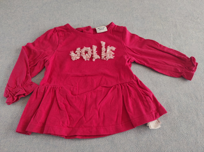 T-shirt m.l rouge "jolie", moins cher chez Petit Kiwi