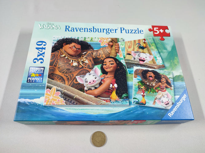3 puzzles Vaiana 49 pcs 5+ - Complet - seconde main/occasion pour 5 € •  Petit Kiwi