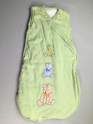 Sac de couchage vert ours jersey ouatiné 68 cm, moins cher chez Petit Kiwi