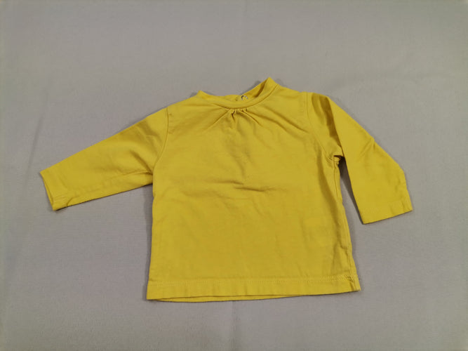 T-shirt m.l jaune col roulé - bouton dos, moins cher chez Petit Kiwi