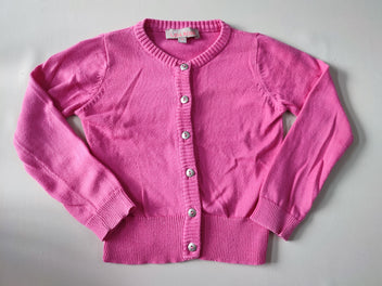 Gilet rose vif à boutons argentés