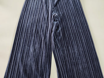 Pantalon velours gris effet plissé