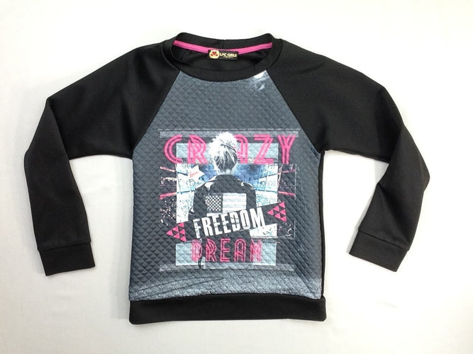 Sweat bi-matière gris-noir freedom bouloché, moins cher chez Petit Kiwi