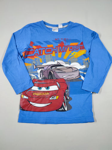 T-shirt m.l bleu Cars "Catch my drift", moins cher chez Petit Kiwi