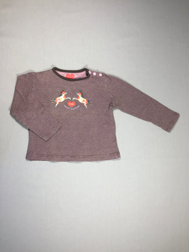 T-shirt m.l ligné mauve/rose - 2 chevaux - Horka, moins cher chez Petit Kiwi