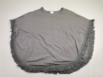 Poncho jersey gris finition poil