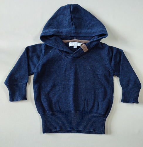 Pull à capuche bleu marine, moins cher chez Petit Kiwi