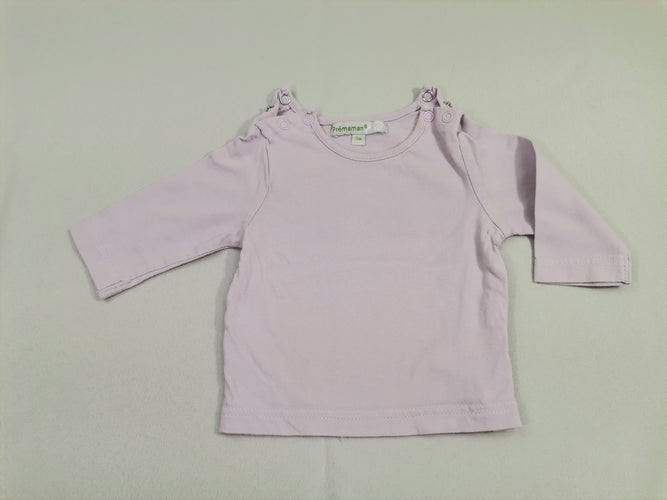 T-shirt m.l violet clair col rond, moins cher chez Petit Kiwi