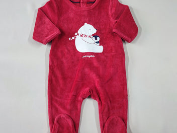 Pyjama velours rouge ours polaire manchot 