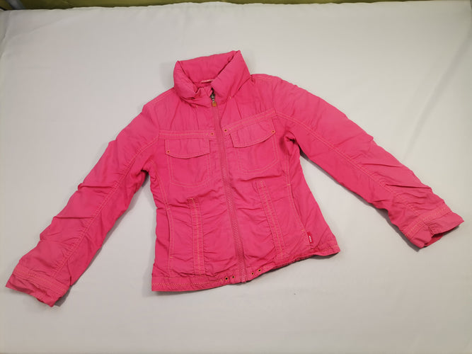 Manteau léger rose capuche rétractable, moins cher chez Petit Kiwi
