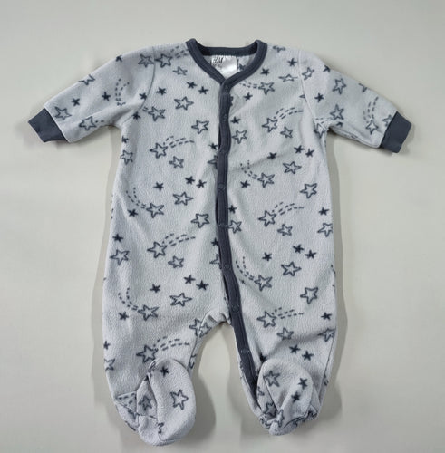 Pyjama polar gris clair étoiles grises foncées, moins cher chez Petit Kiwi