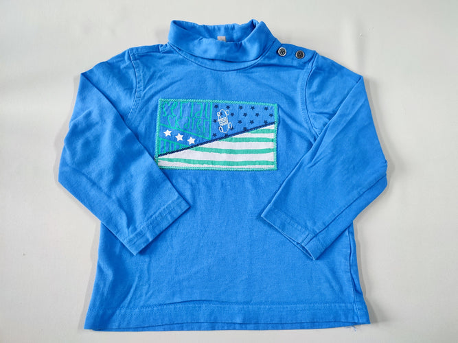 T-shirt m.l col roulé bleu "Serial skater", moins cher chez Petit Kiwi