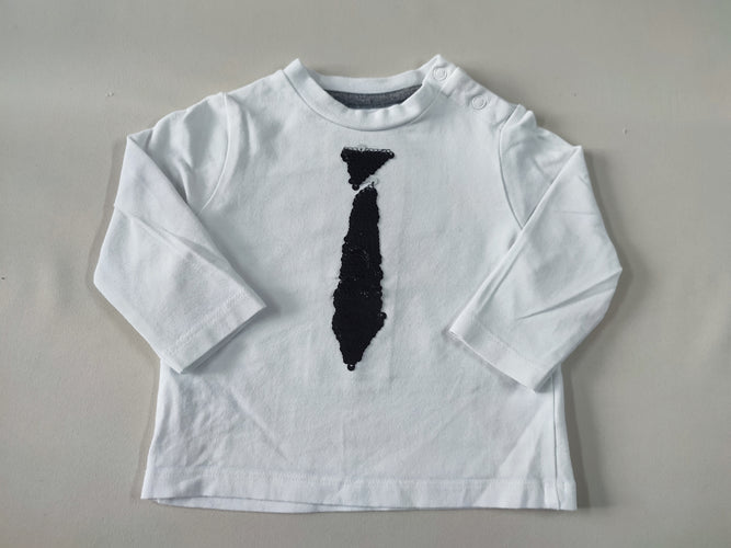 T-shirt m.l blanc cravate à sequins réversibles, moins cher chez Petit Kiwi