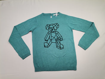 Pull neuf avec étiquette vert logo noir velour