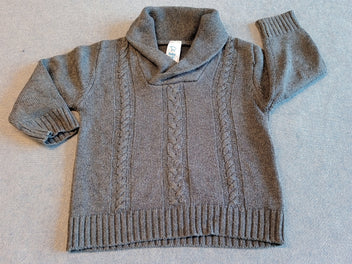 Pull gris tricot col châle