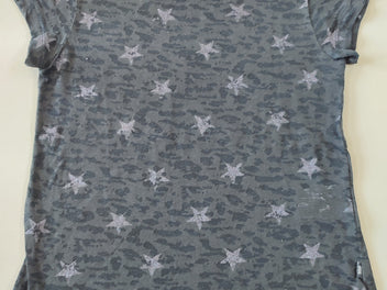 T-shirt m.c noir étoiles argentées légèrement transparent