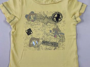 T-shirt m.c jaune carte du monde 