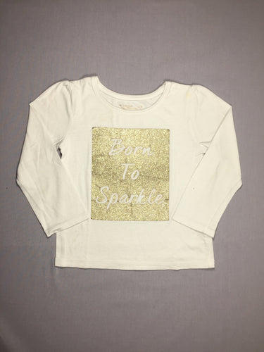 T-shirt m.l blanc - flocage à paillettes dorées - taché, moins cher chez Petit Kiwi