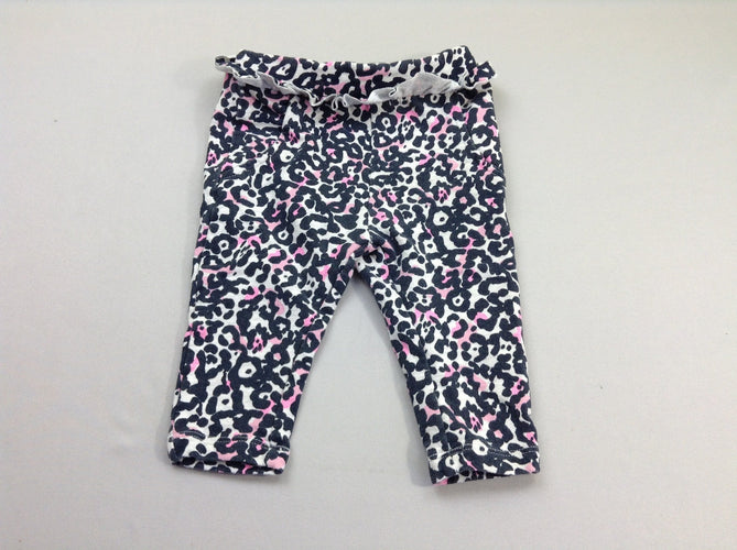 Pantalon molleton léopard noir-rose, moins cher chez Petit Kiwi